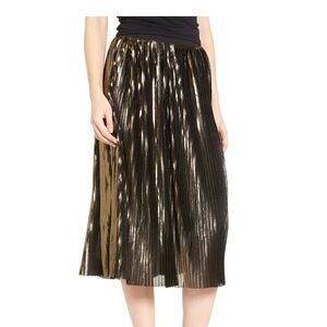 Trouvé metallic midi pleated skirt, small